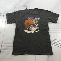 Vintage Basketball T-Shirt Jugend M Dunkelgrau Hoopster Reifen Ball Schuhe - $19.78