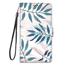 Anymob Samsung Green Stem Fashion Painted Flowers Flip Phone Case Leather Wallet - £21.49 GBP