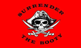 Surrender Booty Skull 3X5 Flag Sign FL429 Wall Poster - £5.24 GBP