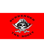 SURRENDER BOOTY SKULL 3X5 FLAG sign FL429 wall poster - $9.01 CAD