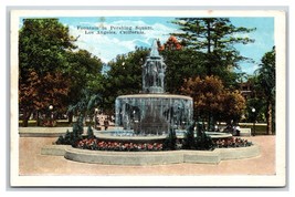 Pershing Square Fountain Los Angeles California CA UNP WB Postcard H23 - £2.30 GBP