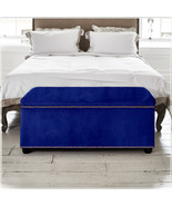Velvet Upholstered Ottoman Storage Box Bedroom Footstool Blanket Toy Box  - $135.00