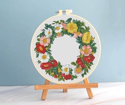 Flower Wreath cross stitch pattern pdf - Folk art embroidery wreath chart - £8.78 GBP