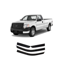 Rain Guards for Ford F150 SuperCab 2009-2014 (4PCs) Smoke Tinted Tape-On Style - £96.71 GBP