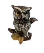 Vtg MCM Handpainted Homco Owl Figurine Perched on Branch Cabincore Rusti... - €15,51 EUR