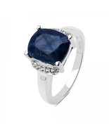 Womens Sterling Silver 4.00 CTW Sapphire Size 7 Designer Ring - $231.31 CAD
