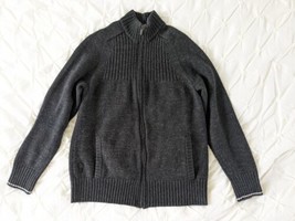 Icebreaker Men&#39;s Size Large Merino Wool Zip Up Jacket Knit Sweater Gray - $69.29
