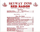 Skyway Inns Red Baron Restaurant Menu Oklahoma City 1970&#39;s - $17.80