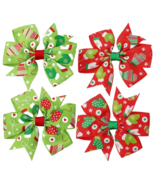 Hair Ribbons Alligator Clips Barrettes Winter Mittens Christmas Holiday ... - $10.00