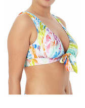 Time and Tru Women&#39;s and Women&#39;s Tie Front Bikini Swim Top with Wide Straps - £11.77 GBP