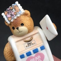 VTG 1994 Lucy &amp; Me Teddy Bear Mail Mailbox &amp; Stamp Ceramic Figurine Lucy Rigg - £10.99 GBP