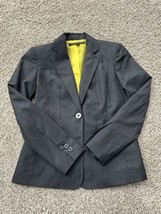 Anne Klein Womens Blazer Suit Peak Collar Button Lined Gray Petitie Size 0P - £13.22 GBP