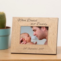 Personalised Gift When Baby Name Met . . . Wooden Photo Frame Gift New D... - $14.95