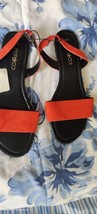 Womens PEP&amp;CO size 8 Orange Leather Sandals Express Shipping - £17.98 GBP