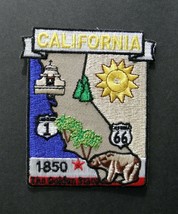 Usa State Of California Golden State Embroidered Map Patch 2 X 3 Inches - £4.29 GBP