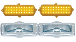 United Pacific LED Amber Park Lamp and Housing Set For 1960-1966 Chevrol... - £127.72 GBP