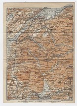 1910 Original Antique Map Of Carnarvon Caernarfon Snowdon Bangor Tremadog Wales - £18.72 GBP