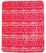 Victoria's Secret Sherpa Fleece Holiday Blanket Cozy50X60 Red Snowflake Logo New - $19.34