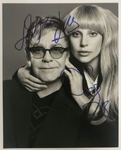 Elton John &amp; Lady Gaga Signed Autographed Glossy 8x10 Photo - Lifetime COA - £394.21 GBP