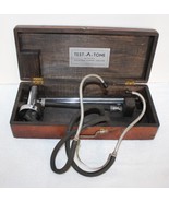 Antique Medical Scientific Test-A-Tone Tuning Fork Stethoscope in Doveta... - $960.04 CAD