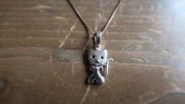 Sterling Silver JEZ Jezlaine Cat Necklace 16&quot; Pendant 2.3cm - £15.50 GBP