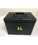 Black leather 7 compartment Jewelry case Original owner!) - £39.20 GBP