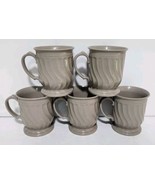 [Set of 5] Dinex Turnbury Brown Swirl Coffee Mugs (#3000) Vintage - $28.49