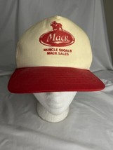 Vintage Mack Truck Sales Hat Muscle Shoals Alabama SnapBack Red &amp; White - £15.56 GBP