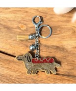 Cute Cartoon Dachshund Keychain Rhinestone Key Chain - €6,82 EUR