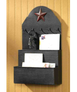 Mail Organizer with hooks in Black metal - $47.86 CAD
