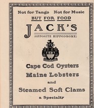 Jack&#39;s Seafood Maine Lobsters Cape Cod Oysters NYC Vintage Print Ad WW1 Era - £7.15 GBP