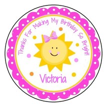12 You are my sunshine Birthday party stickers labels favors round perso... - $11.99
