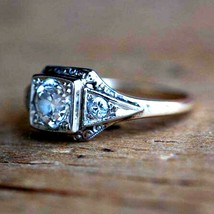 Vintage Art Deco Retro 2.70 Ct Diamond 14k White Gold Over Engagement Ring - £71.47 GBP
