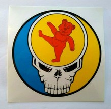 Grateful Dead Car Window Decal Orange Bear and Big Steal Your Face Skull 1990s - £9.71 GBP