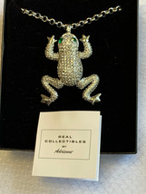 Real Collectibles by Adrienne Frog Necklace Pin Fashion Jewelry 30&quot; Articulating - £27.93 GBP