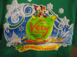 NWT Walt Disney Parks Very Merry Christmas Shirt Kids M 10/12 Green 2014... - $14.01