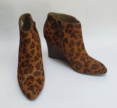 Adrienne Vittadini Womens Shoes Booties Wedge Animal Print Faux Fur Size 6.5 M - £26.80 GBP