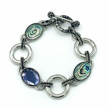 Lia Sophia Silver Tone Abalone Toggle Bracelet - £15.77 GBP