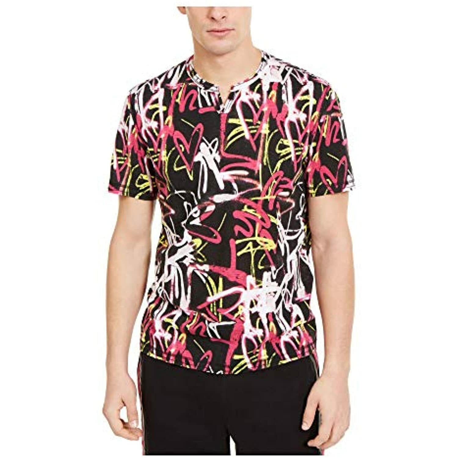 $30 INC Mens Black Printed Short Sleeve Crew Neck Shirt Black Size Small - $9.02