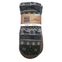 MUK LUKS Men&#39;s Slipper Socks Size L/XL Shoe Size 11/13 Moose Warm Comfor... - $19.86