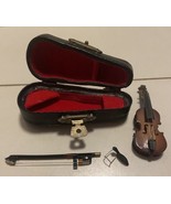Vintage Mini Tiny Violin and Bow with Case - £16.06 GBP