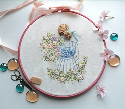 Summer Girl Cross Stitch Bouquet pattern pdf - Flowers Cross Stitch Fant... - £7.89 GBP