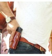 Fits WALTHER P99 AS 4.2”BBL Leather Paddle Holster With Open Top #5065# RH image 3