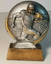 Football Trophy Running Yard Line Resin Pewter and Gold Color - $14.84