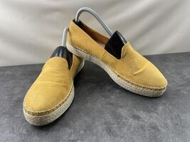 Dr. Scholl's Espadrille Loafers Women 9 M Find Me Shoes Yellow Suede Flats - $19.62