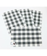 Madison Buffalo Check Gray &amp; White Place Mats Set 4 Aprox 13x18 inches - $18.06 CAD