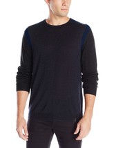 Calvin Klein Men&#39;s Merino Purple Grey Two Tone Crewneck Sweater, XXL 2XL 3856-4 - £24.94 GBP