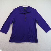 Ralph Lauren Polo Size Extra Large 3/4 Sleeve Purple Gold Tone Branded B... - $24.74