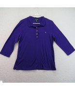 Ralph Lauren Polo Size Extra Large 3/4 Sleeve Purple Gold Tone Branded B... - $24.74