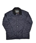 Barbour Holme Jacket Mens 2XL Navy Quilted Bomber Snap Button Tartan Lined - £102.42 GBP